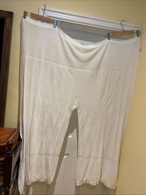 White Cotton Rayon Knit Wrap Pancho Shawl Travel Layer Boho